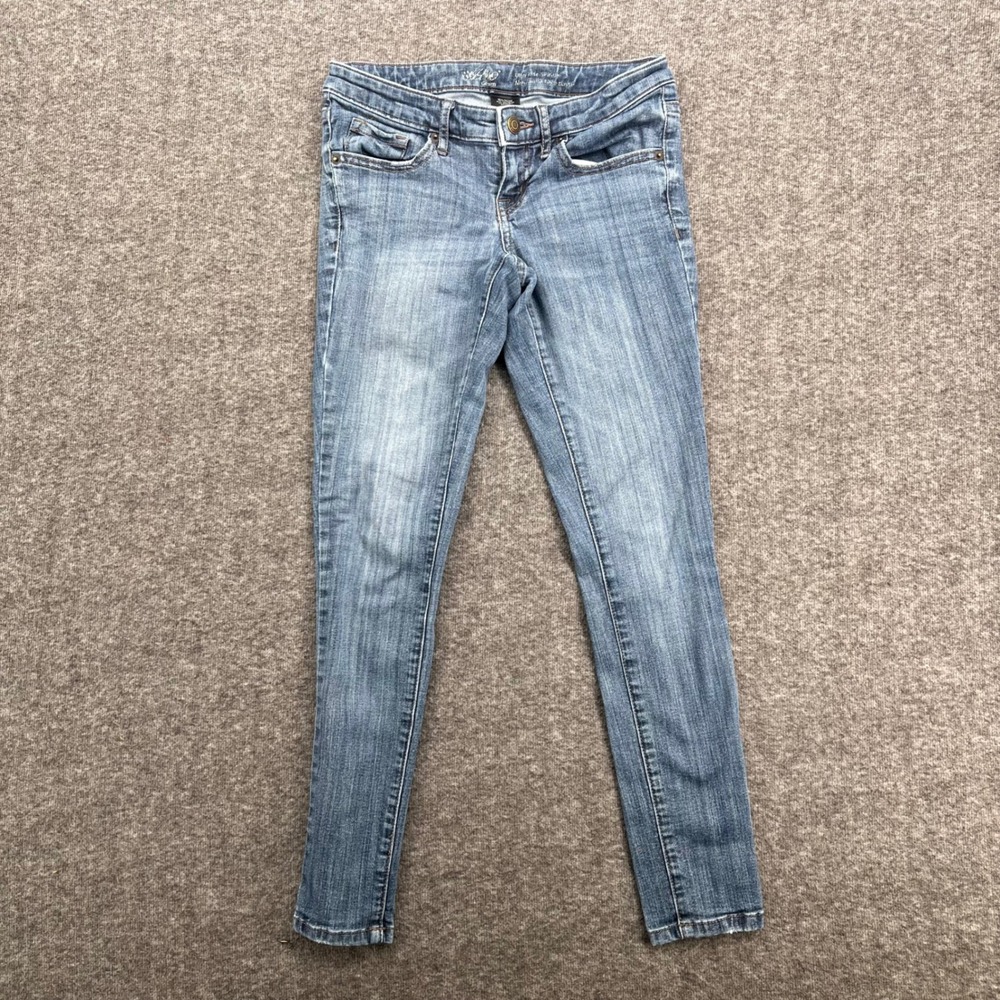Mossimo Supply Co Womens Low Rise Skinny Jeans Medium Wash Blue Size‎ 0 28 Waist